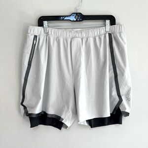 Lululemon Men's Surge Lined Short 6” in Ivory White and Graphite Grey, size XXL